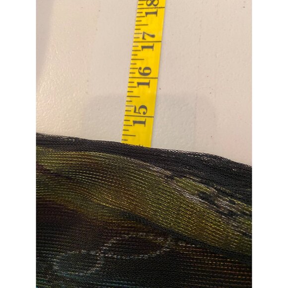 Pleated Button-Up Tunic Dress Abstract Multicolor Flared Sleeves Small/Medium - Picture 7 of 8